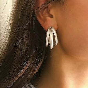 3/$30 🤍 Three Layer Hoop Earrings